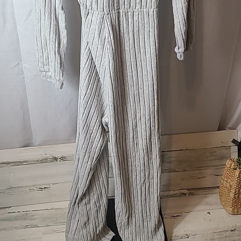 Cupshe Silver Mist Ribbed Drawstring Jumpsuit Med.  New - Picture 8 of 8
